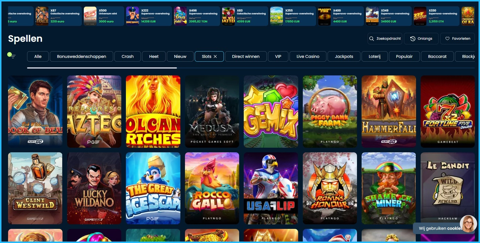 Volledige slotverzameling ontdekken bij Grams Bet