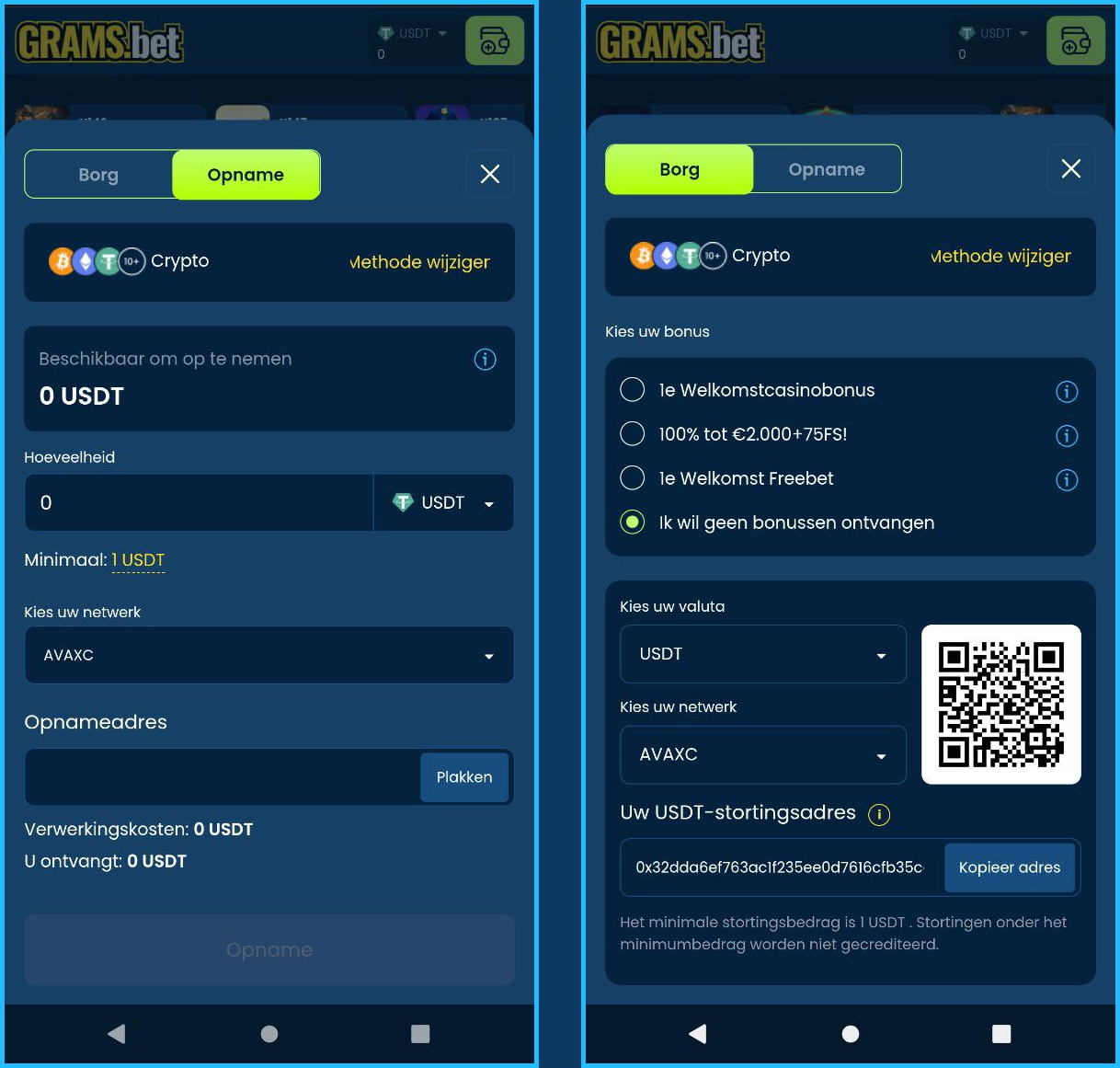 Alle betaalmethoden in één overzicht bij Grams Bet